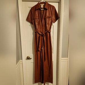 Flying Tomato Chestnut Brown Belted Jumpsuit , Size S